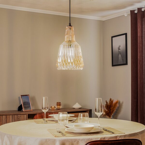 Lampada a sospensione Lindby, Belarion, dimmerabile, Marrone / Ruggine, Soggiorno, Vetro, Vintage