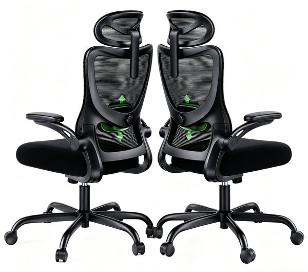 Sedia da ufficio Marsail, ergonomica: sedia da scrivania ergonomica con supporto 2D