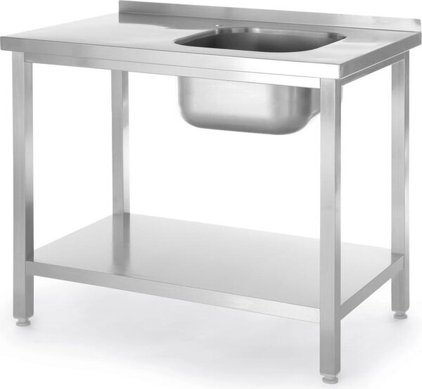 Mobile lavello con ripiano, avvitato, HENDI, Kitchen Line, 1000x600x(H)850mm