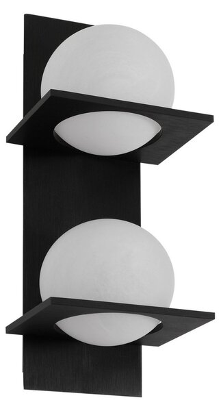 Applique da parete Lucande, Kulka, dimmerabile, Nero, Soggiorno, Vetro, Moderno