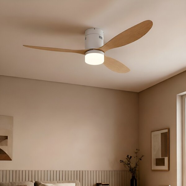 Plafoniera Lucande, Kayu, Legno, Soggiorno, Plastica, Moderno