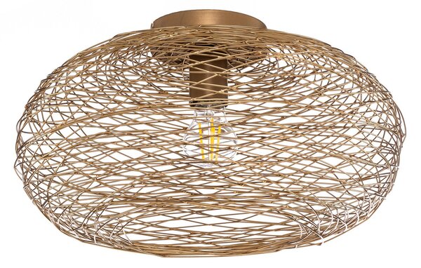 Plafoniera Lindby, Kaviya, dimmerabile, Dorato / Ottone, Soggiorno, Metallo, Design