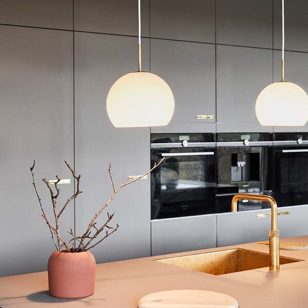 Lampada a sospensione FRANDSEN, Ball, dimmerabile, Bianco, Soggiorno, Vetro, Design