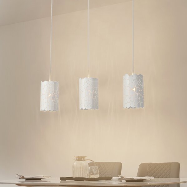 Lampada a sospensione Lindby, Aralena, dimmerabile, Bianco, Soggiorno, Metallo, Moderno