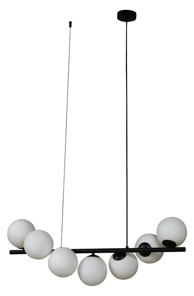 Lampada a sospensione Lucande, Isandro, dimmerabile, Nero, Sala da pranzo, Vetro, Design