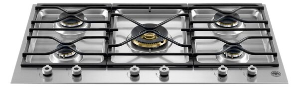 Bertazzoni Piano Cottura 5 Fuochi a Gas Larghezza 90 cm (1 Bruciatore Wok) in Acciaio Inox colore Inox - PM36500X
