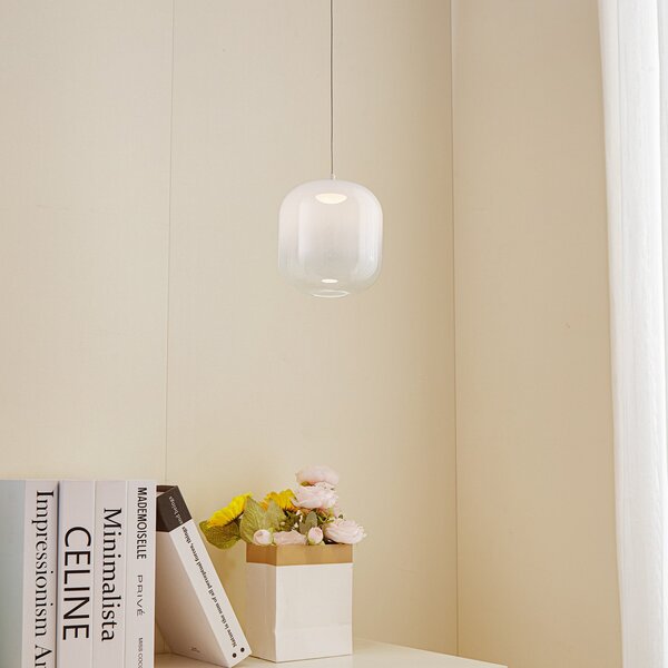 Lampada a sospensione Lucande, Avelinra, Bianco, Soggiorno, Vetro, Moderno