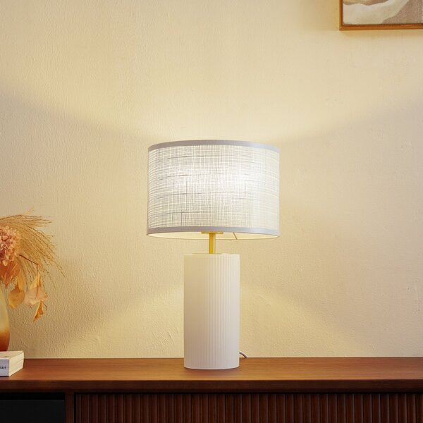 Lampade da tavolo Lindby, Sorscha, Bianco, Soggiorno, Metallo, Moderno