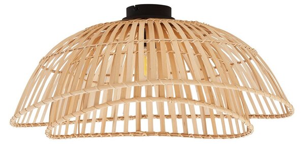 Plafoniera Lindby, Ilajus, dimmerabile, Legno, Sala da pranzo, Bambù, Boho