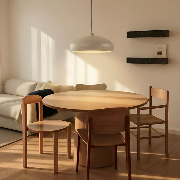 Lampada a sospensione Lindby, Elover, dimmerabile, Beige, Sala da pranzo, Metallo, Moderno