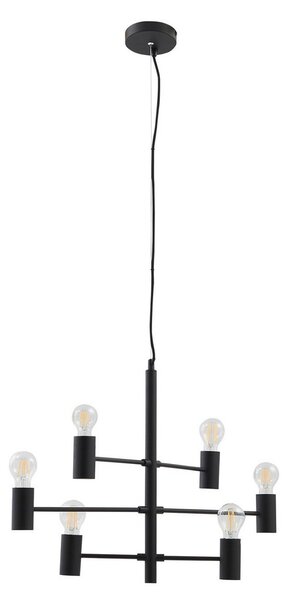 Lampada a sospensione Lucande, Aidas, dimmerabile, Nero, Sala da pranzo, Metallo, Moderno