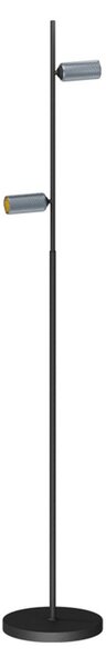 Lampada da terra Decor F2 LED, dimmerabile, nero/alluminio