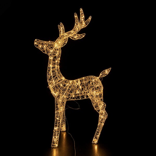 Renna Natalizia 3D filo oro 108cm 360 Led Bianco Caldo con movimento Mercury Home