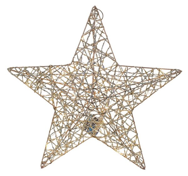 Stella luminosa 3D filo oro 36cm 30 Led Bianco Caldo a batteria Mercury Home