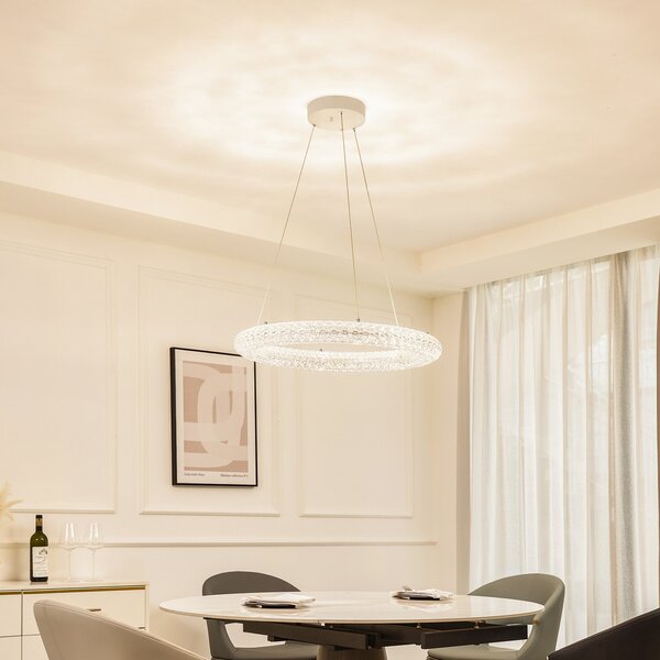 Lampada a sospensione Lucande, Tumata, dimmerabile, Trasparente, Soggiorno, Plastica, Moderno