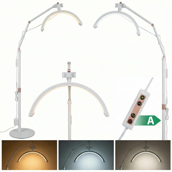 Lampada estetica LED professionale da terra Moon per extension ciglia bianca