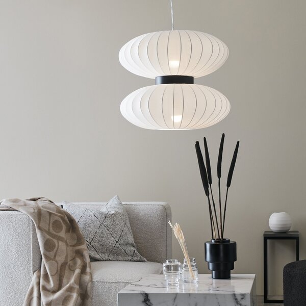 Lampada a sospensione Markslöjd, Daburu, dimmerabile, Bianco, Soggiorno, Tessuto / Tessile, Scandinavo