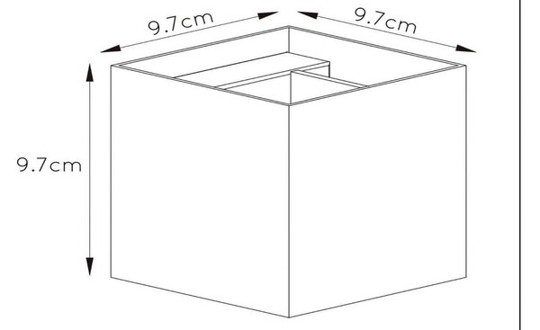 Lucide Applique da parete XIO, dimmerabile, Alluminio / Grigio / Zincato, Soggiorno / Sala da pranzo, Alluminio, Moderno, Applique