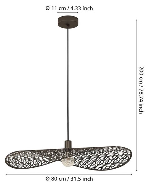 EGLO Lampada a sospensione SWABY, dimmerabile, Bronzo / Ottone antico, Soggiorno / Sala da pranzo, Metallo, Lampada a sospensione