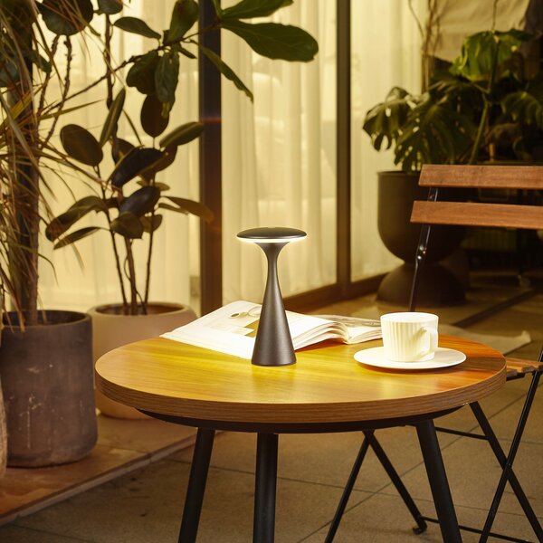 Lampade da tavolo Lindby, Evelen, dimmerabile, Nero, Balcone, Plastica, Moderno