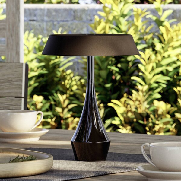 EGLO Lampada LED da tavolo a batteria TURCIO, nera, altezza 20 cm, IP44, dimmerabile, Nero, Soggiorno / Sala da pranzo, Metallo