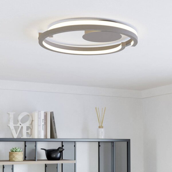 EGLO Plafoniera soffitto MEZZOMONTE, dimmerabile, Crema / Ambra, Soggiorno / Sala da pranzo, Metallo, Plafoniera