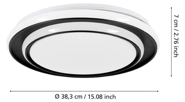EGLO Plafoniera soffitto MOSCHETTA, Nero, Soggiorno / Sala da pranzo, Metallo, Plafoniera