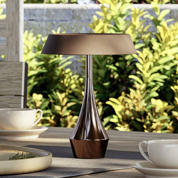 EGLO Lampada LED da tavolo ricaricabile TURCIO, bronzo, altezza 20 cm, IP44 dimmerabile, Bronzo / Ottone antico, Soggiorno / Sala da pranzo, Metallo