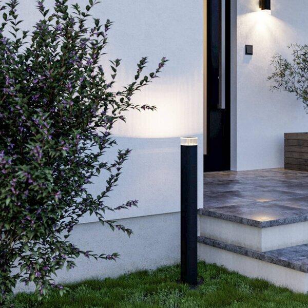 EGLO Lampione CASTELNUOVO, nero, altezza 80 cm, IP65, GU10 dimmerabile, Nero, Alluminio