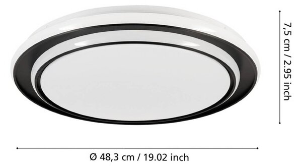 EGLO Plafoniera soffitto MOSCHETTA, Nero, Soggiorno / Sala da pranzo, Metallo, Plafoniera