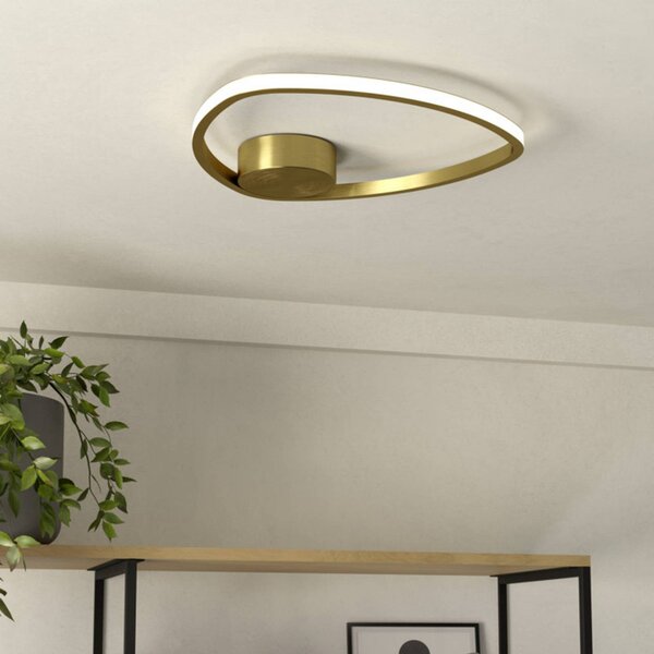 EGLO Plafoniera soffitto MOSCHELLA, Ottone / Oro, Soggiorno / Sala da pranzo, Metallo, Plafoniera