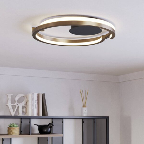 EGLO Plafoniera soffitto MEZZOMONTE, dimmerabile, Bronzo / Ottone antico, Soggiorno / Sala da pranzo, Metallo, Plafoniera