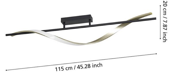 EGLO Plafoniera soffitto CONAPRATO, Nero, Soggiorno / Sala da pranzo, Metallo, Plafoniera