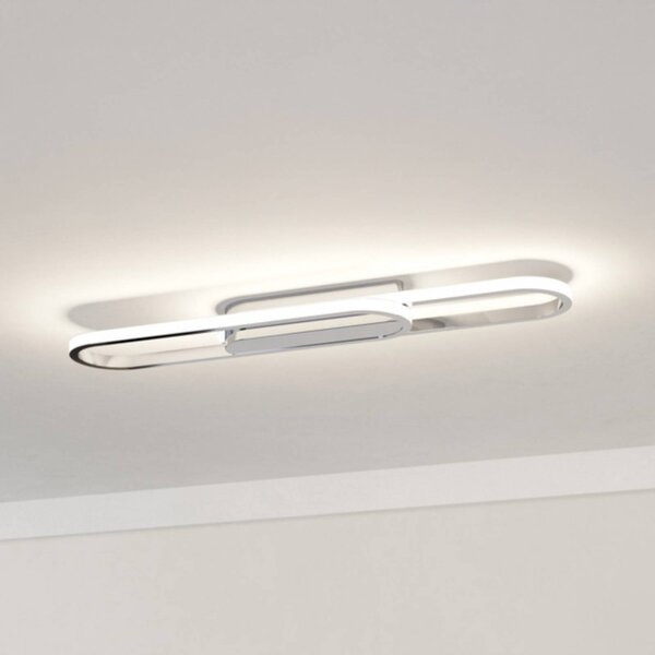 EGLO Plafoniera soffitto CONIVARENA, Cromo / Argento, Soggiorno / Sala da pranzo, Metallo, Plafoniera