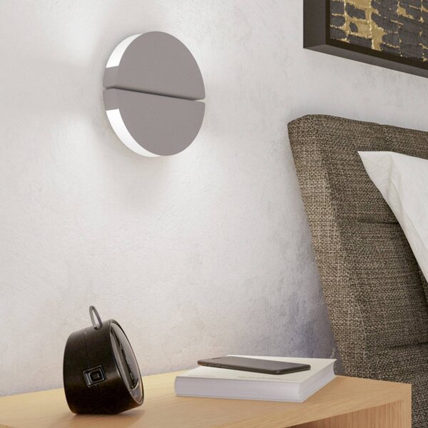 EGLO Applique da parete PIANOSA, Crema / Ambra, Soggiorno / Sala da pranzo, Acciaio Inox, Applique