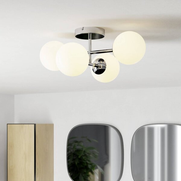 EGLO Plafoniera soffitto CASTROVIDO, Cromo / Argento, Soggiorno / Sala da pranzo, Metallo, Plafoniera