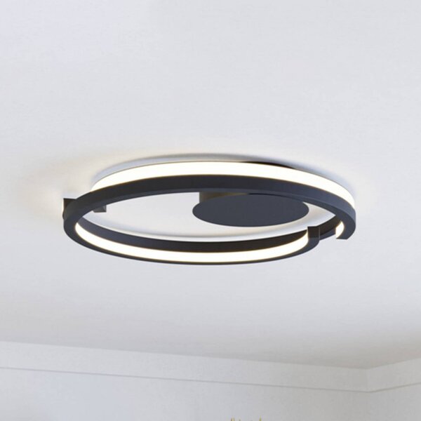 EGLO Plafoniera soffitto MEZZOMONTE, dimmerabile, Nero, Soggiorno / Sala da pranzo, Metallo, Plafoniera