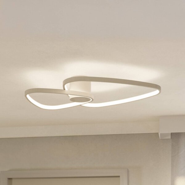 EGLO Plafoniera soffitto LEPORANO, Crema / Ambra, Soggiorno / Sala da pranzo, Metallo, Plafoniera