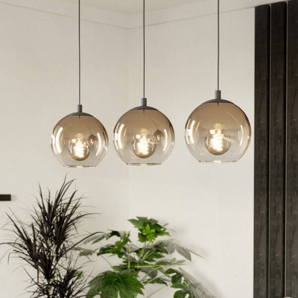 EGLO Lampada a sospensione ARISCANI 1, dimmerabile, Rame, Soggiorno / Sala da pranzo, Vetro, Lampada a sospensione
