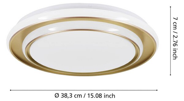 EGLO Plafoniera soffitto MOSCHETTA, Ottone / Oro, Soggiorno / Sala da pranzo, Metallo, Plafoniera