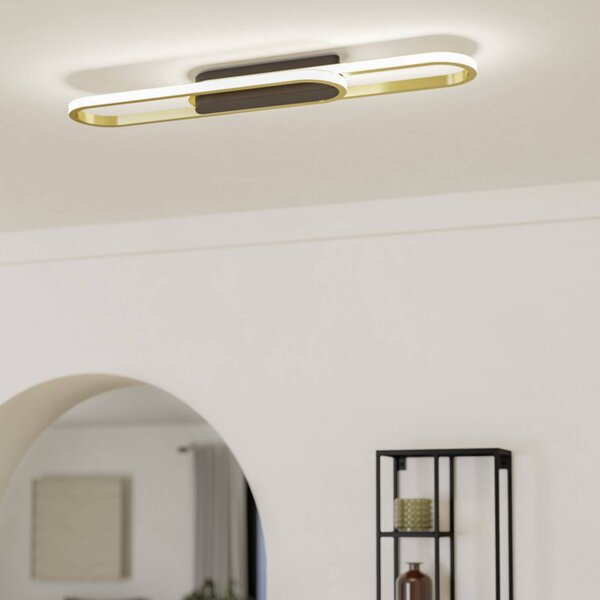 EGLO Plafoniera soffitto CONIVARENA, Nero, Soggiorno / Sala da pranzo, Metallo, Plafoniera