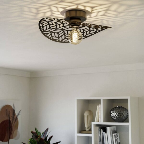 EGLO Plafoniera soffitto SWABY, dimmerabile, Bronzo / Ottone antico, Soggiorno / Sala da pranzo, Metallo, Plafoniera