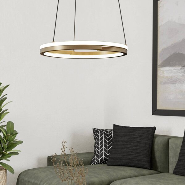 EGLO Lampada a sospensione MEZZOMONTE, dimmerabile, Bronzo / Ottone antico, Soggiorno / Sala da pranzo, Metallo, Lampada a sospensione