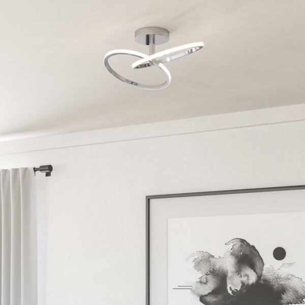 EGLO Plafoniera soffitto CONGIUNTI, Cromo / Argento, Soggiorno / Sala da pranzo, Metallo, Plafoniera