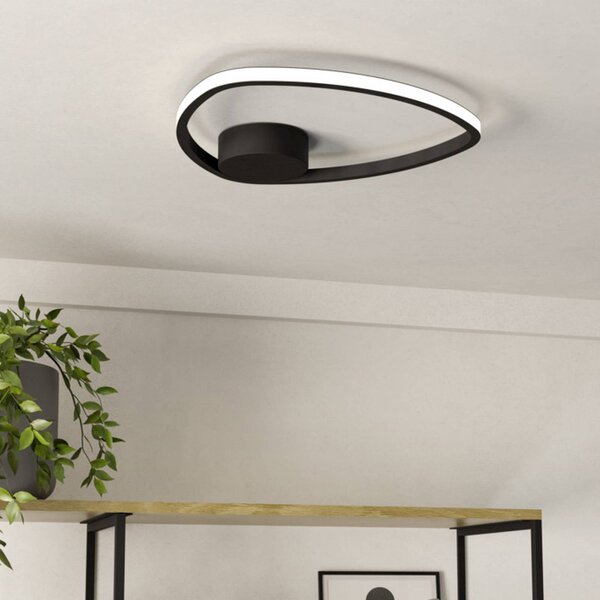 EGLO Plafoniera soffitto MOSCHELLA, Nero, Soggiorno / Sala da pranzo, Metallo, Plafoniera