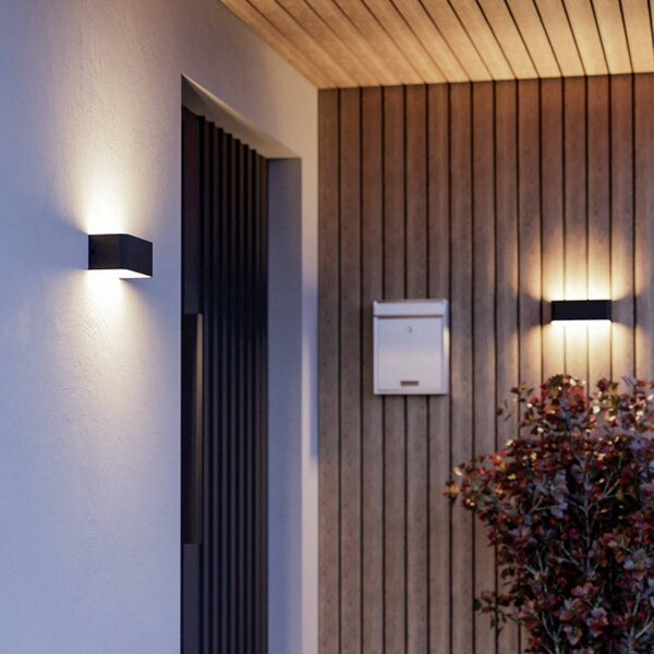 EGLO connect Applique da esterni LED SANIA-Z, nera, IP55 dimmerabile, Nero, Metallo, Applique da esterni