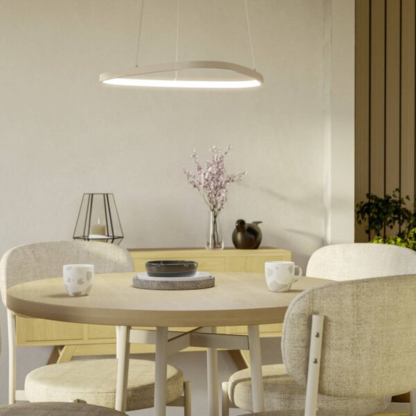 EGLO Lampada a sospensione LEPORANO, Crema / Ambra, Soggiorno / Sala da pranzo, Metallo, Lampada a sospensione