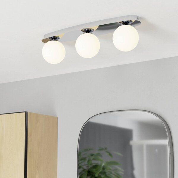 EGLO Plafoniera soffitto CASTROVIDO, Cromo / Argento, Soggiorno / Sala da pranzo, Metallo, Plafoniera