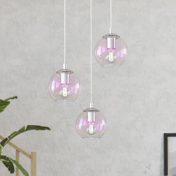 EGLO Lampada a sospensione ARISCANI 2, dimmerabile, Chiaro / Trasparente, Soggiorno / Sala da pranzo, Vetro, Lampada a sospensione