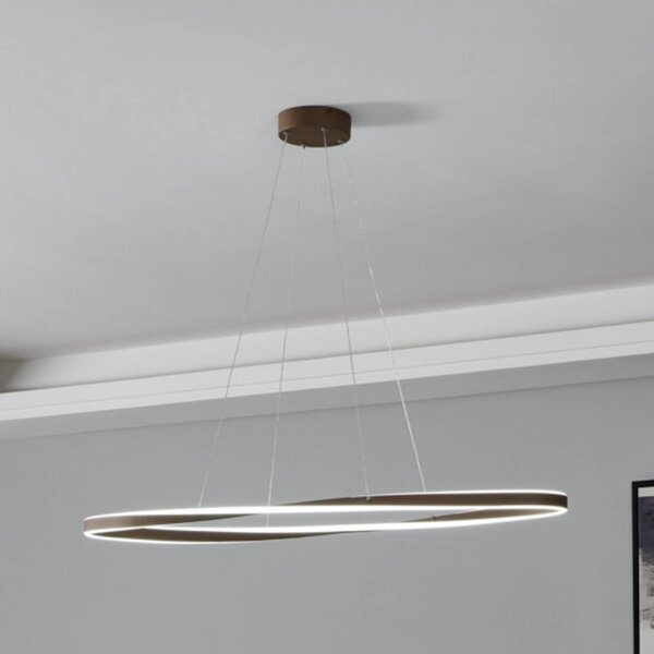 EGLO Lampada a sospensione CAMEROTA, dimmerabile, Bronzo / Ottone antico, Soggiorno / Sala da pranzo, Metallo, Lampada a sospensione